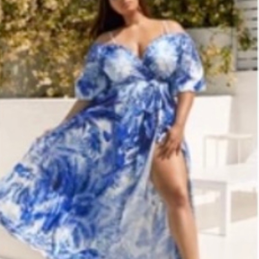Off shoulder Plus size maxi dress
